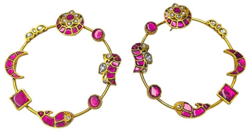 Jadau Circle Hoop Earrings