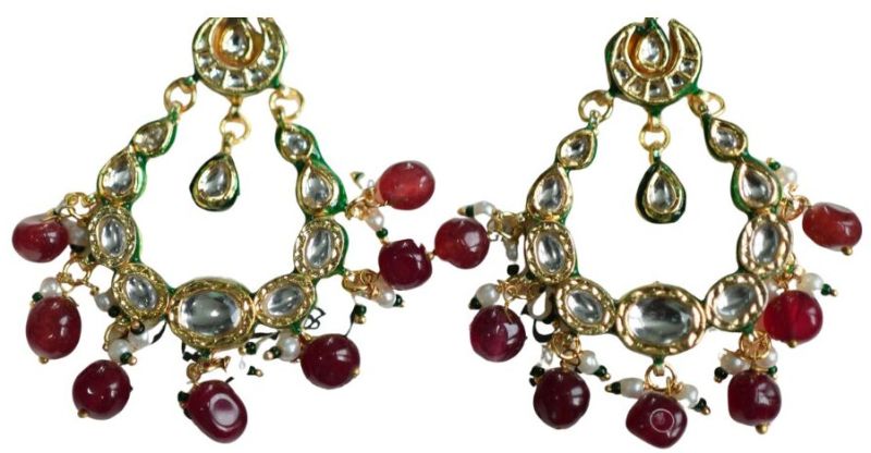 Ruby Drop Kundan Earrings