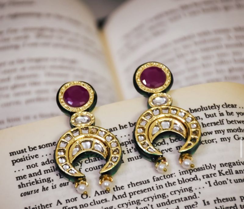 Traditional Ethnic Style Kundan Drop Earring