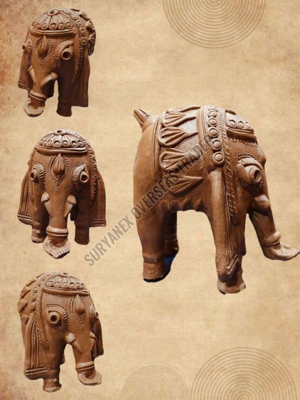Set OF 2 Decorative Terracotta Handicraft Elephant Statue