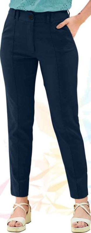 Ladies Blue Formal Knitted Trousers