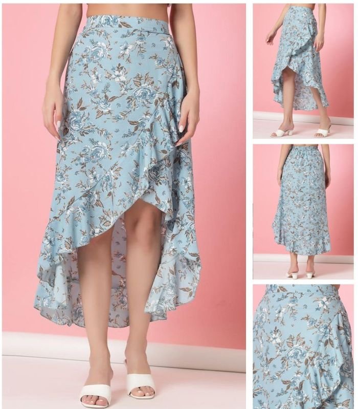Ladies Azure Petal Flow Skirt
