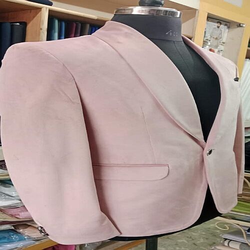 Luxury Pink Party Wear Velvet Blazer