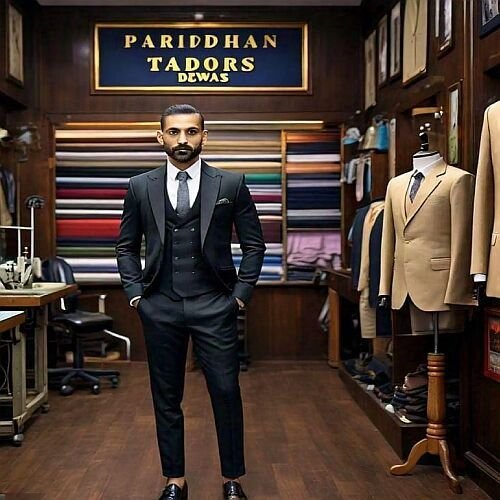 Mens 2 Button Bespoke Classic Three Piece Suit