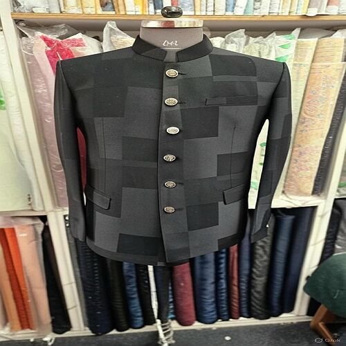 Mens Black Trendy Designer Jodhpuri Suit