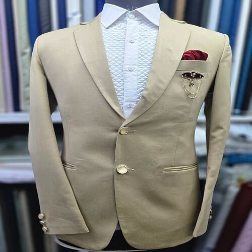 Mens Camel Bespoke Two Piece Wedding Suit