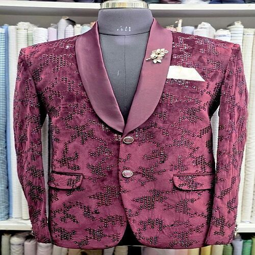 Mens Designer Maroon Tuxedo Blazer