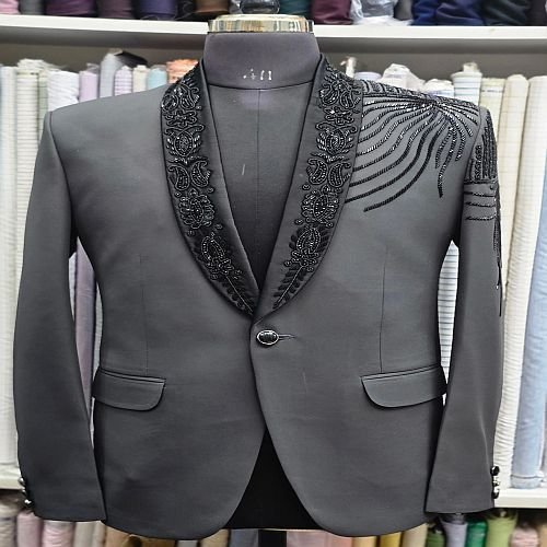 Mens Grey Tuxedo Blazer