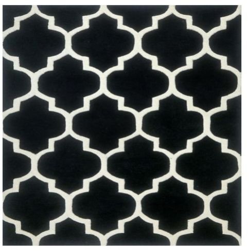 Black White Geometric Lattice Hand Tufted Area Rug