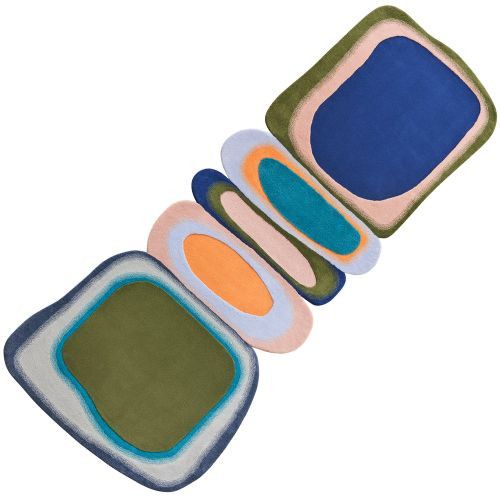 Modern Abstract Organic Shape Hand Tufted Area Rug