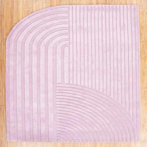 Modern Lilac Pink Arched Hand Tufted Area Rug