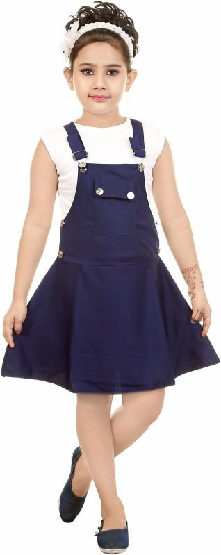 Modern Girl Blue Cotton Blend Frock