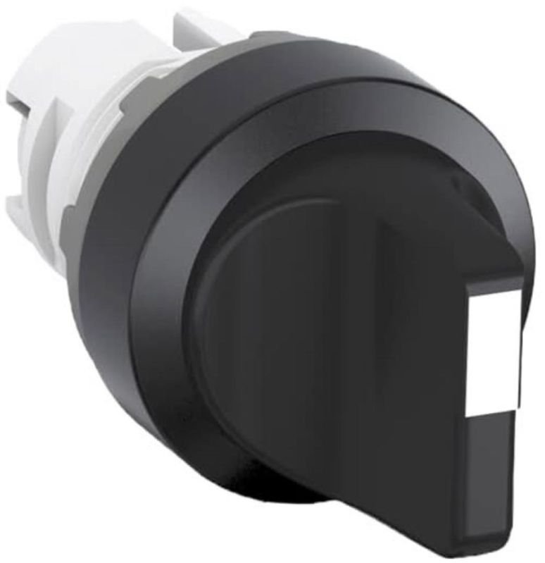 22mm ABB Panel Mount Black 2 Position Selector Switch