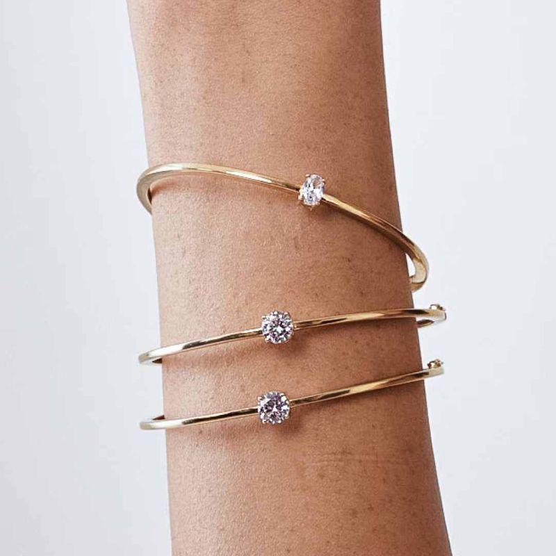 Diamond Solitaire Bangle Bracelet