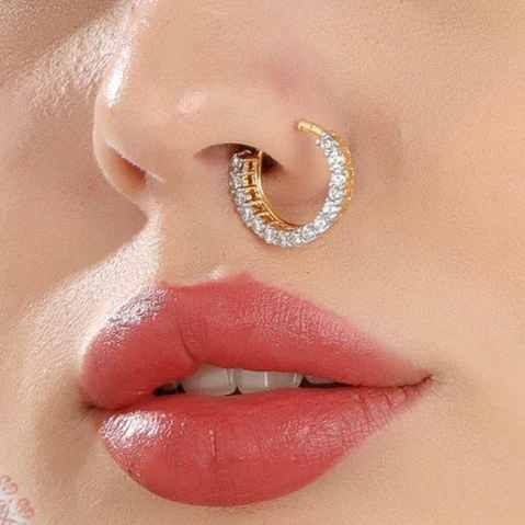 Diamond Stuuded Pressable Nose Ring