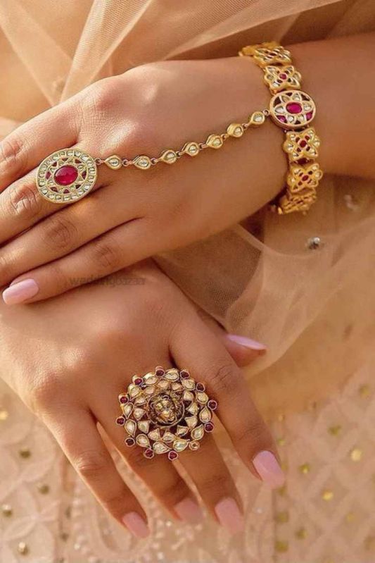 Gold Hathphool Hand Harness