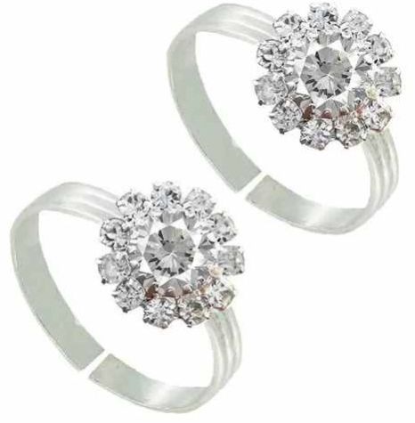 Silver Plated Diamond Toe Ring