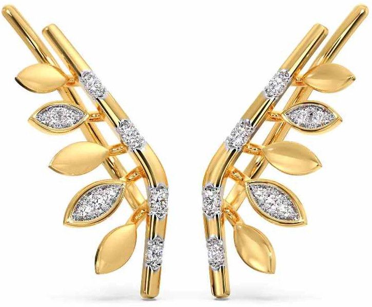 Sleek Fancy Diamond Ear Cuffs Earrings
