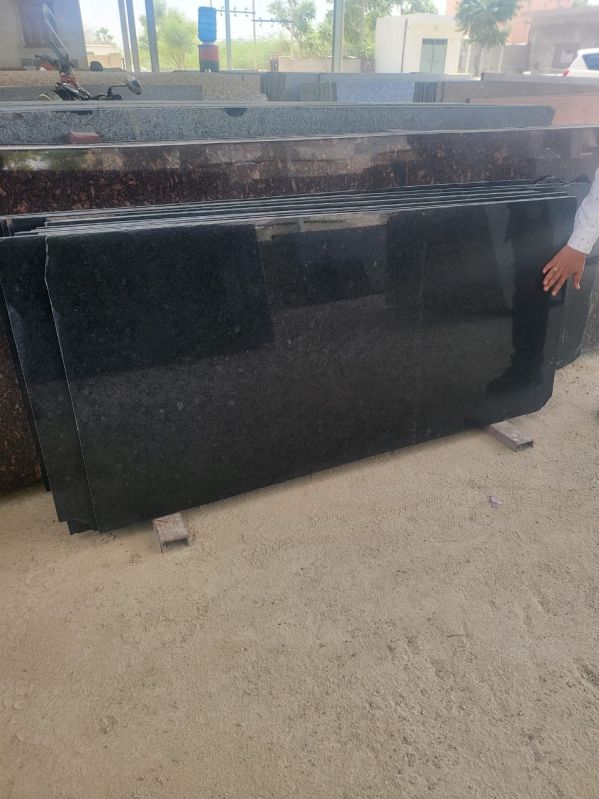 R Black Blue Dot Granite Slab