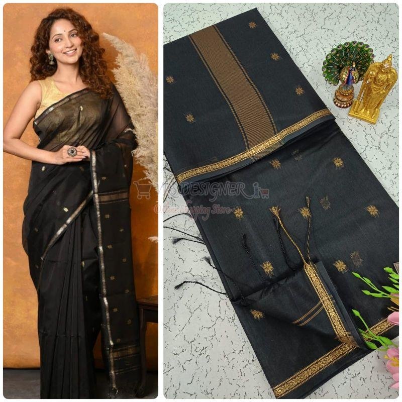 Black Kalyani Cotton Silk Sarees