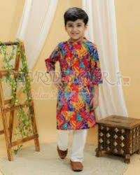 Cotton Multicolor Kids Kurta Pyjamas