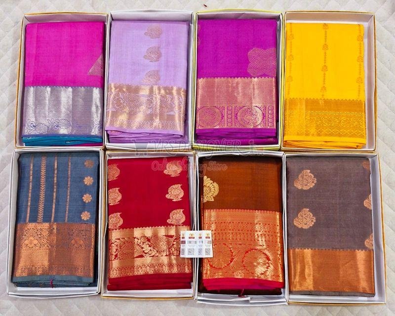 Multicolor Weaving Zari Border Soft Silk Sarees