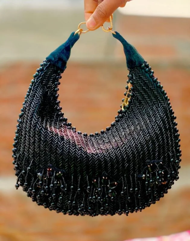 Black Short Tassels Hand Bag