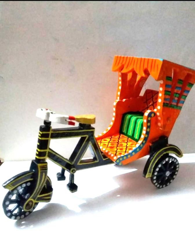 Multicolor Decorative Wooden Rickshaw