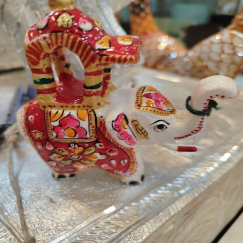 White Marble Elephant Statue