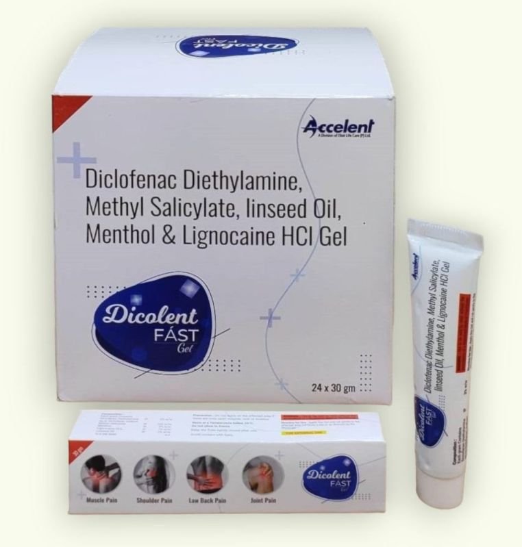 Diclofenac Diethylamine, Methyl Salicylate, Linseed Oil. Menthol & Lignocaine HCL Gel