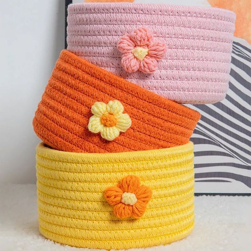 Festive Cotton Rope Hamper Basket