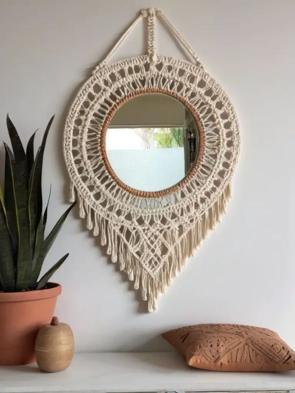 Macrame Wall Hanging Mirror