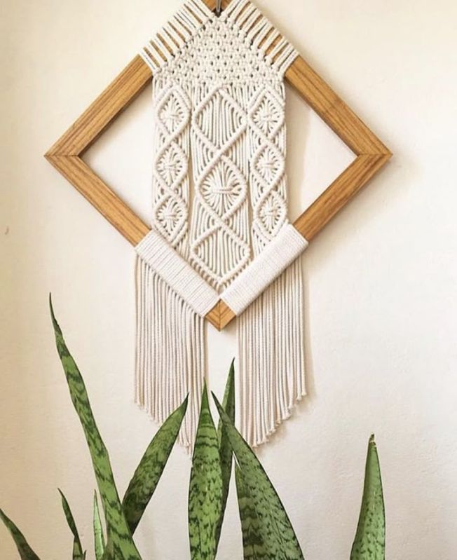Wooden Frame Macrame Wall Hanging