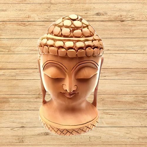 Wooden Buddha Head Face