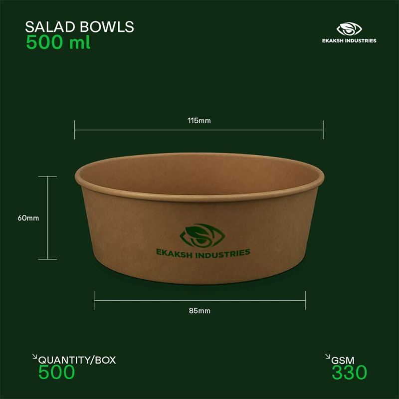 Disposable Paper Salad Bowls (With Lid)