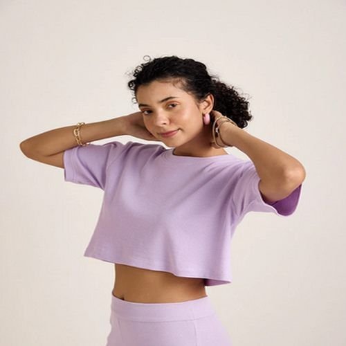 Ladies Purple Crop Top