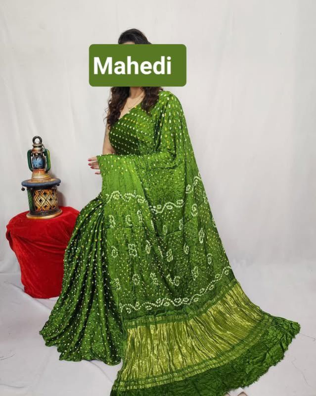 Mehndi Pure Modal Silk Fancy Pallu Dani Saree
