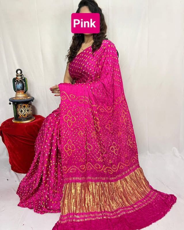 Pink Pure Modal Silk Fancy Pallu Dani Saree