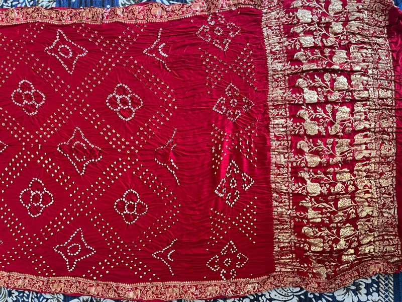 Redish Maroon Modal Silk Nakshi Pallu Bandej Saree