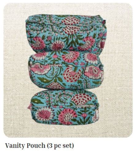 Printed 3 PC Set Vanity Pouch