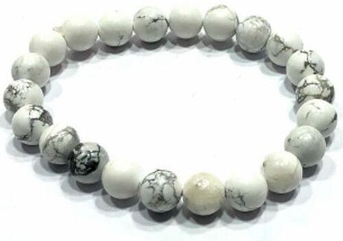 Howlite Round Beads Bracelet