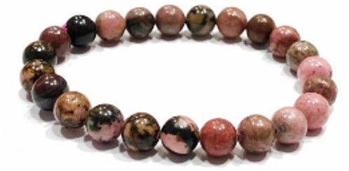Rhodonite Round Beads Bracelet