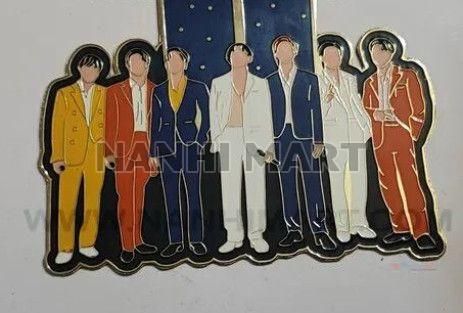 Brass BTS Enamel Lapel Pin