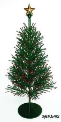 Green Wire Christmas Tree with Berries