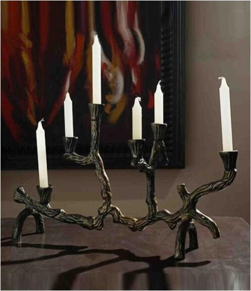 Rustic Branch Style Golden Aluminum Candelabra Rustic Branch Style Golden Aluminum Candelabra