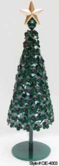 Tiered Golden Metal Christmas Tree Sculpture with Star Topper Tiered Golden Metal Christmas Tree Sculpture with Star Topper