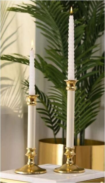 Two Tone Modern Taper Candle Holder Set OF 2 Pcs Two Tone Modern Taper Candle Holder Set OF 2 Pcs