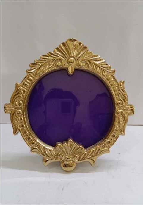 Vintage Golden Ornate Round Photo Frame