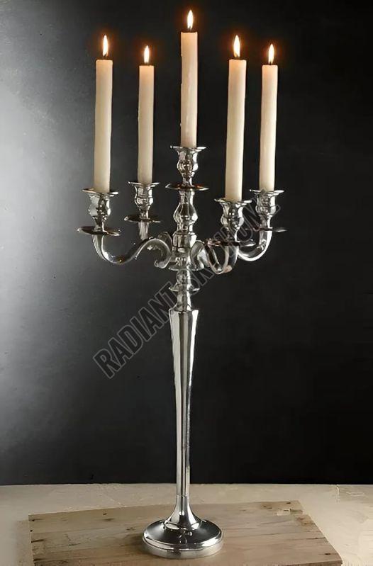 aluminium table top 5 arm candelabra