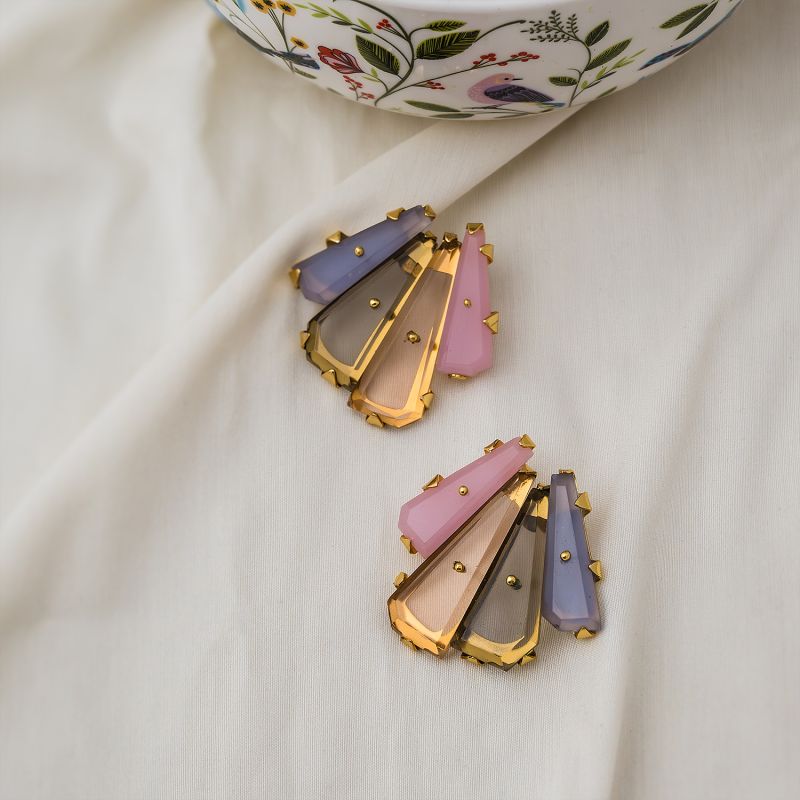 Glass Onyx Stone Earrings